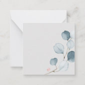 PixDezines Waterverf Blue Gum Eucalyptus Branch Notitiekaartje (Achterkant)