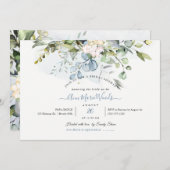PixDezines Waterverf Blue Gum Eucalyptus Bridal Kaart (Voorkant / Achterkant)