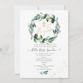 PixDezines Waterverf Blue Gum Greenery Doop Kaart (Voorkant)