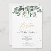 PixDezines Waterverf Blue Gum Greenery Doop Kaart (Voorkant)