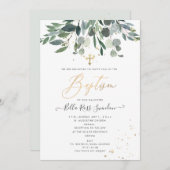 PixDezines Waterverf Blue Gum Greenery Doop Kaart (Voorkant / Achterkant)