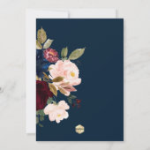 PixDezines Waterverf Blush+Bourgogne Bloemen Kaart (Achterkant)