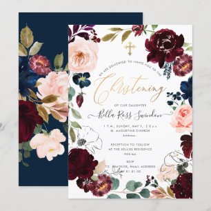 PixDezines Waterverf Blush+Bourgogne Wreath Kaart