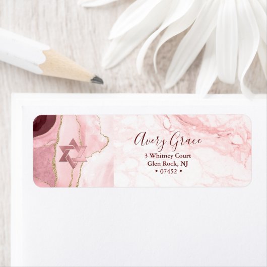 PixDezines Waterverf Blush Burgundy Agate Etiket (Insitu)