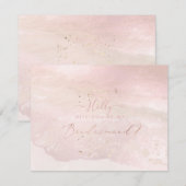 PixDezines Waterverf Blush Coastal Bridesmaid Kaart (Voorkant / Achterkant)