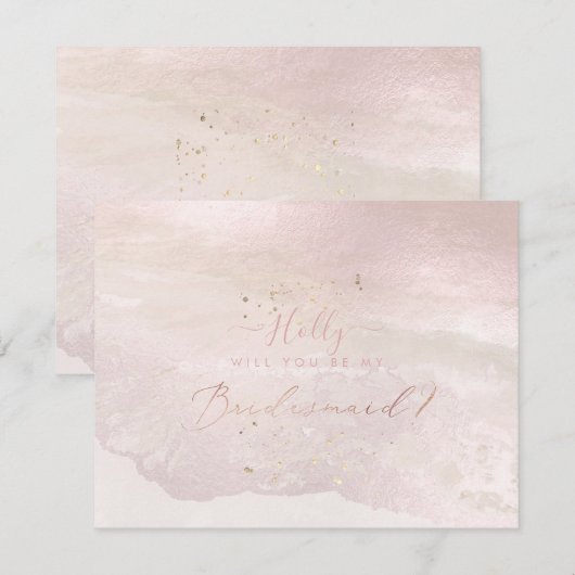 PixDezines Waterverf Blush Coastal Bridesmaid Kaart (Voorkant / Achterkant)