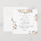 PixDezines Waterverf Blush+Cream-Rozen Kaart (Voorkant / Achterkant)