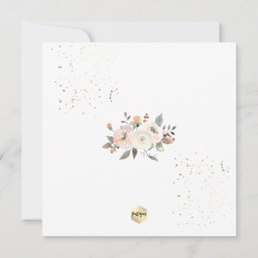 PixDezines Waterverf Blush+Cream-Rozen Kaart (Achterkant)