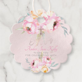 PixDezines Waterverf Blush Doop Dank u Bedankjes Labels