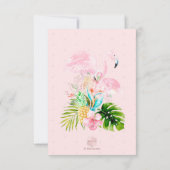PixDezines Waterverf Blush Flamingos Baby shower Kaart (Achterkant)