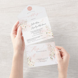 PixDezines Waterverf Blush Hyde Cream Rozen All In One Uitnodiging