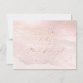 PixDezines Waterverf Blush Kustmeid van eer Kaart (Voorkant)