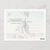 PixDezines Waterverf Blush Palm, Save the Date Briefkaart (Achterkant)