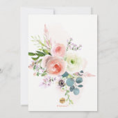 PixDezines Waterverf Blush Peonies Baby shower Kaart (Achterkant)