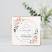 PixDezines Waterverf Blush Peonies Bat Mitzvah In Kaart (Staand voorkant)