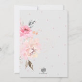 PixDezines Waterverf Blush Peonies Bat Mitzvah Kaart (Achterkant)