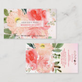 PixDezines Waterverf Blush Peonies Gold Dust Busi Visitekaartje (Voorkant / Achterkant)