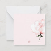 PixDezines Waterverf Blush Pink Peony Notitiekaartje (Achterkant)