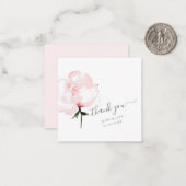 PixDezines Waterverf Blush Pink Peony Notitiekaartje (Voorkant / Achterkant in situ)