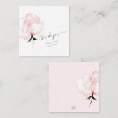 PixDezines Waterverf Blush Pink Peony Notitiekaartje (Voorkant / Achterkant)