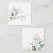 PixDezines Waterverf Blush Roos Eucalyptus Notitiekaartje (Voorkant / Achterkant)