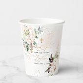 PixDezines waterverf blush roze rozen Baptisme Papieren Bekers (Achterkant)