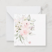 PixDezines Waterverf Blush roze rozen Notitiekaartje (Achterkant)