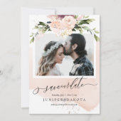 PixDezines Waterverf Blush Roze Stoffig Roos Kaart (Voorkant)