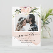 PixDezines Waterverf Blush Roze Stoffig Roos Kaart (Staand voorkant)