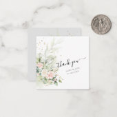 PixDezines Waterverf Blush Rozen Eucalyptus Notitiekaartje (Voorkant / Achterkant in situ)