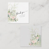 PixDezines Waterverf Blush Rozen Eucalyptus Notitiekaartje (Voorkant / Achterkant)