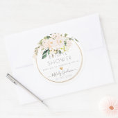 PixDezines Waterverf Blush Rozen+Greenery Ronde Sticker (Envelop)