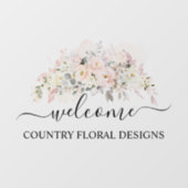 PixDezines Waterverf Blush Rozen Hydrangeas Raamsticker (Vel)