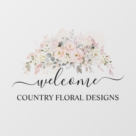 PixDezines Waterverf Blush Rozen Hydrangeas Raamsticker (Vel)