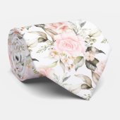 PixDezines Waterverf Blush Rozen Stropdas (Opgerold)