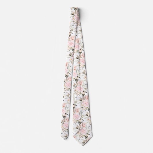 PixDezines Waterverf Blush Rozen Stropdas (Achterkant)