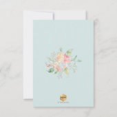 PixDezines Waterverf Blush Sweet Peas Baby shower Kaart (Achterkant)