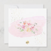 PixDezines Waterverf Blush Sweet Peas Christening Kaart (Achterkant)