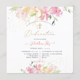 PixDezines Waterverf Blush Sweet Peas Dedication Kaart