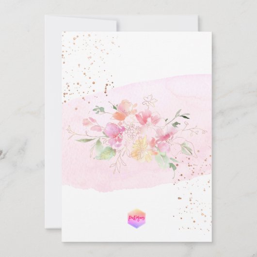 PixDezines Waterverf Blush Sweet Peas Dedication Kaart (Achterkant)