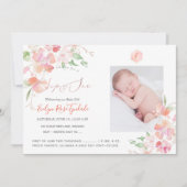 PixDezines Waterverf Blush Sweet Peas Sip+See Kaart (Voorkant)