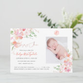 PixDezines Waterverf Blush Sweet Peas Sip+See Kaart (Staand voorkant)