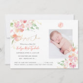 PixDezines Waterverf Blush Sweet Peas Sip+See Kaart (Voorkant)