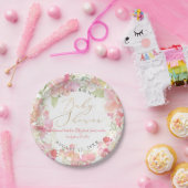 PixDezines Waterverf Blush Sweetpea Baby shower Papieren Bordje (Feest)