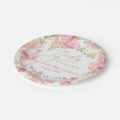 PixDezines Waterverf Blush Sweetpea Baby shower Papieren Bordje (Gekanteld)