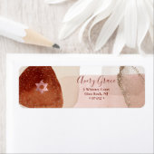 PixDezines Waterverf Blush Terra Cotta Abstract Etiket (Insitu)