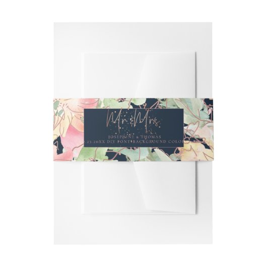 PixDezines Waterverf Blushing Romance Zoeterwten Uitnodigingen Wikkel (Voorkant Voorbeeld)