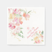 PixDezines Waterverf Blushing Sweetpea Mitzvah Servet (Voorkant)