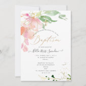 PixDezines Waterverf Blushing Sweetpeas Baptisme Kaart (Voorkant)