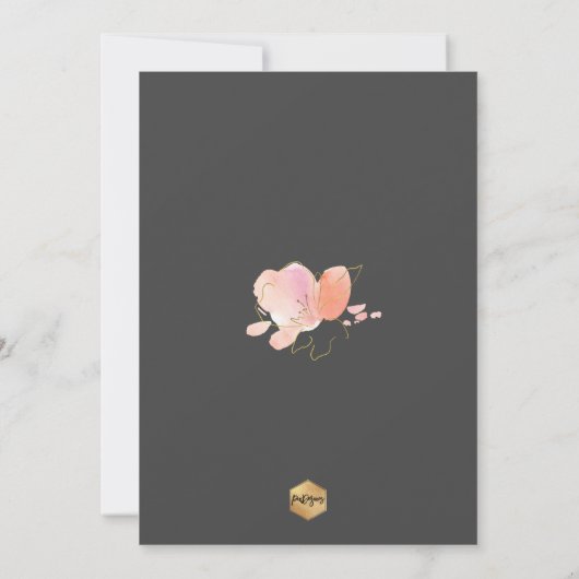 PixDezines Waterverf Blushing Sweetpeas Baptisme Kaart (Achterkant)